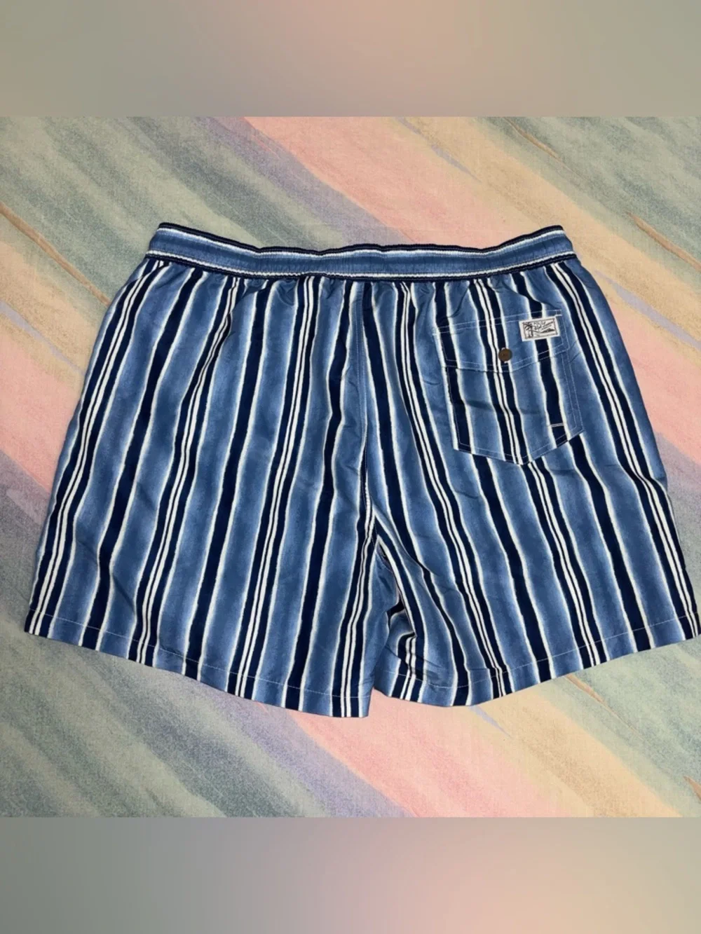 POLO RALPH LAUREN TRAVELER-MID-TRUNK shorts size 2XL blue striped